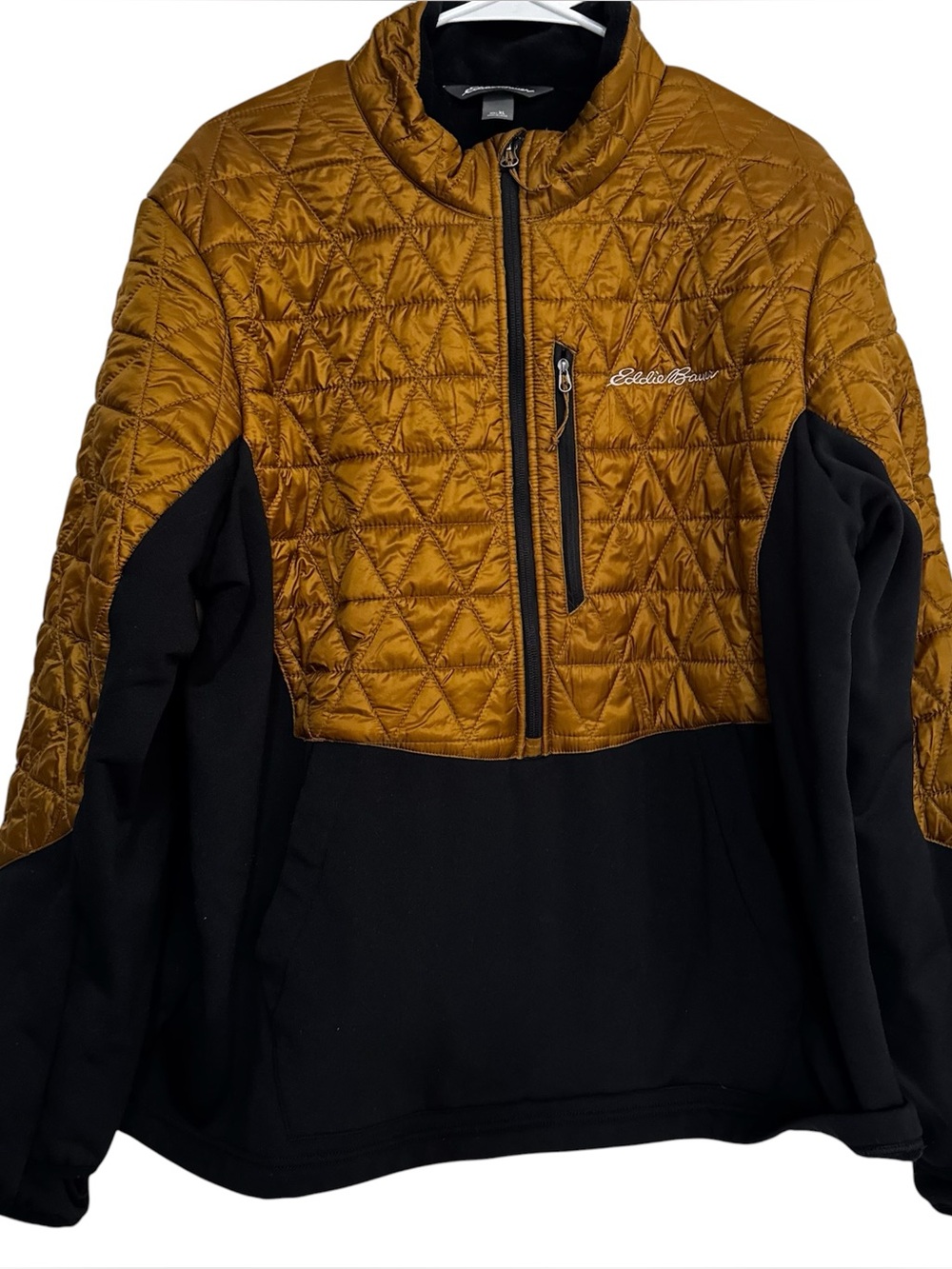Eddie Bauer Chair Six Hybrid 1/2 Zip Ski Pullover Size XL Gold Black Jacket